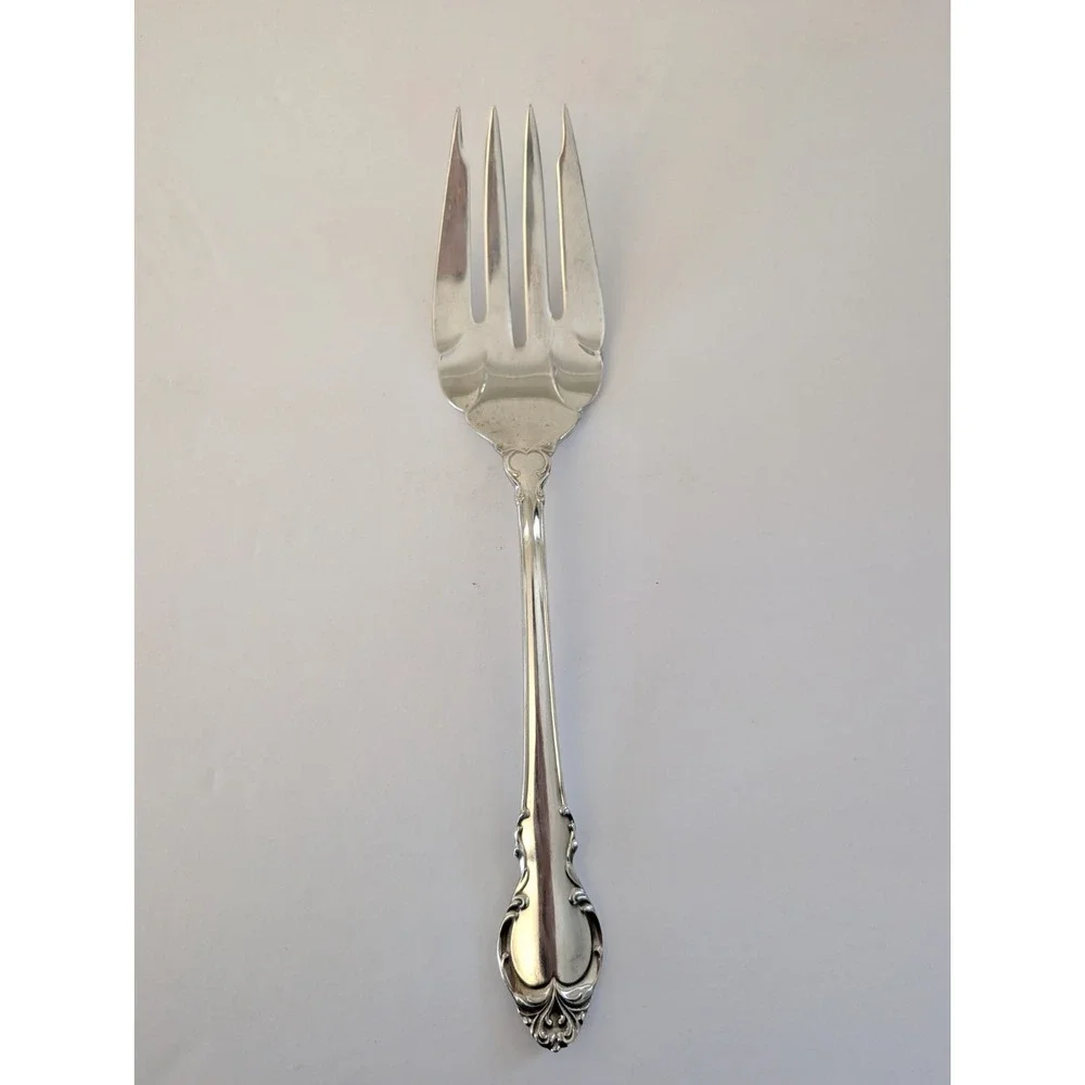International Silver Holmes & Edwards Silver Fashion Large Serving Fork 8.75